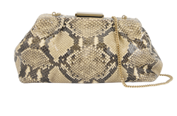 Cannes Clutch, Faux Snakskin, Beige/ Black, MIL, DB, 3*